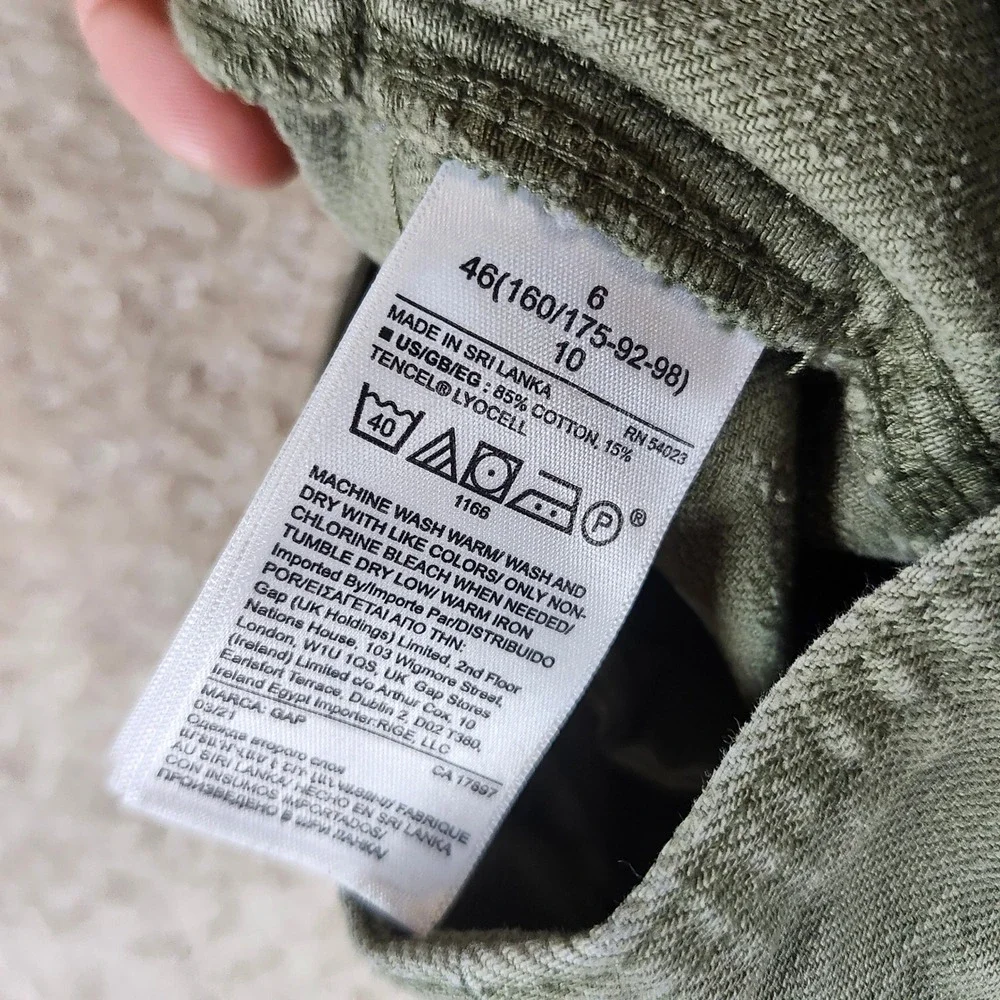 Gap Skirt Button Front Olive Green Cotton‎ Tencel Utility Mini 6